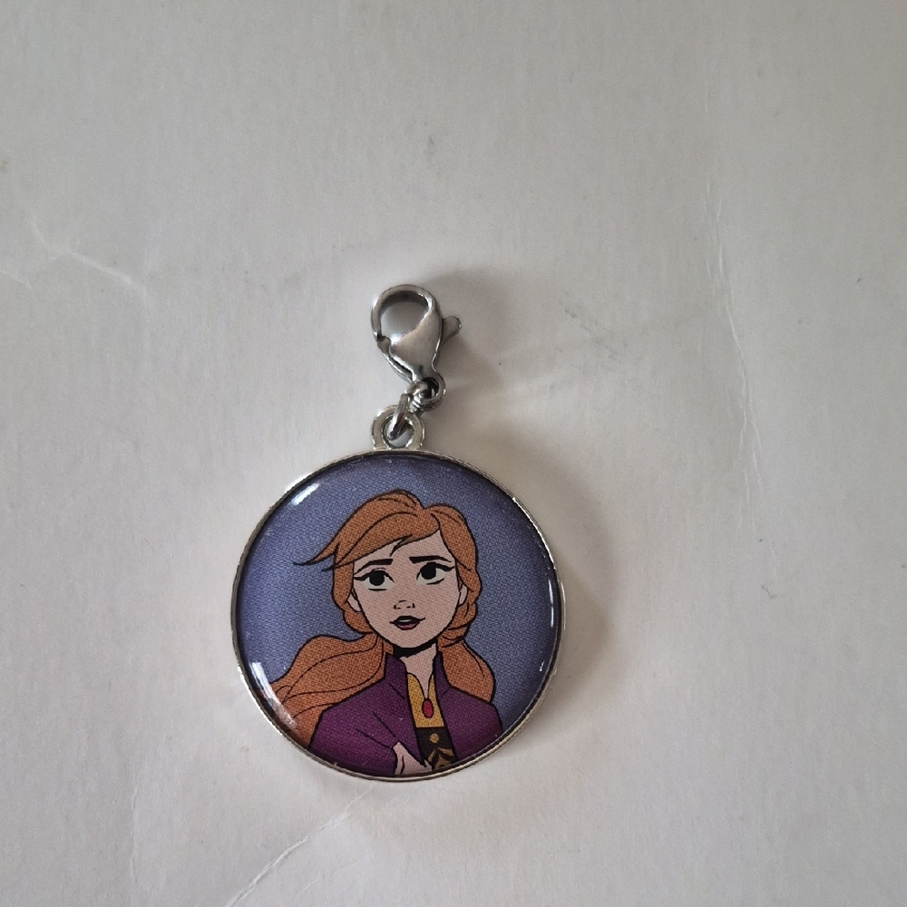 Disney Frozen Anna Purple and Silver Necklace Pendant